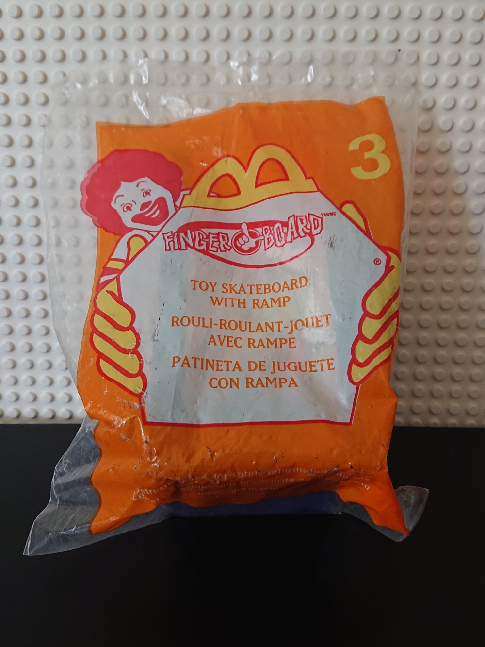 2000 McDonald's Finger Board - Toy Skateboard With Ramp - Sealed Mcdonalds Toy